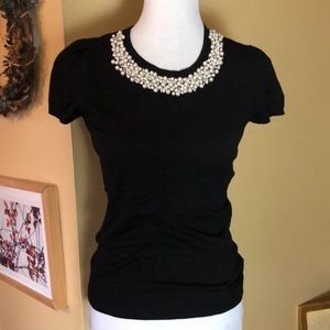 INC International Concepts Size Medium P Pearls & Clear. Bead Cap Sleeve $59NEW